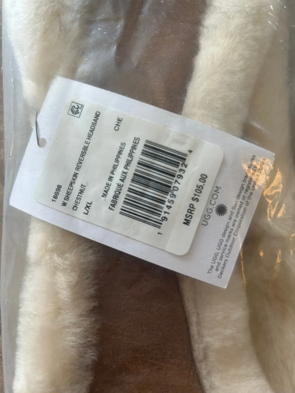 NWT UGG Genuine Shearling Reversible Headband
